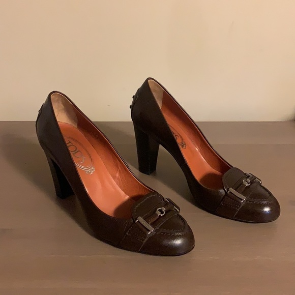 Tod’s “Jodie Morsetto” Brown Leather Pumps - Women’s Size 36.5 - Picture 4 of 9